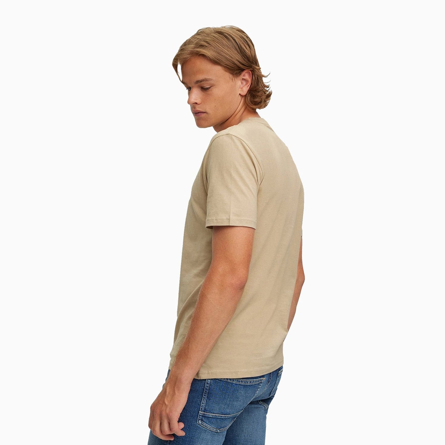 Men's Cotton Jersey T Shirt With Rubber Print Logo