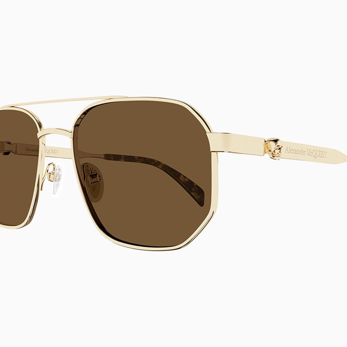 Men's Alexander Mcqueen Gold Brown Sunglasses