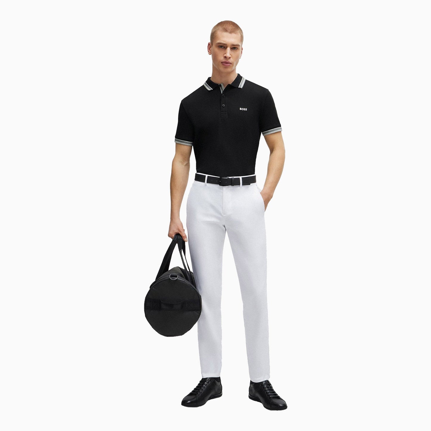 Men's Cotton-Pique Polo Shirt With Contrast Logo