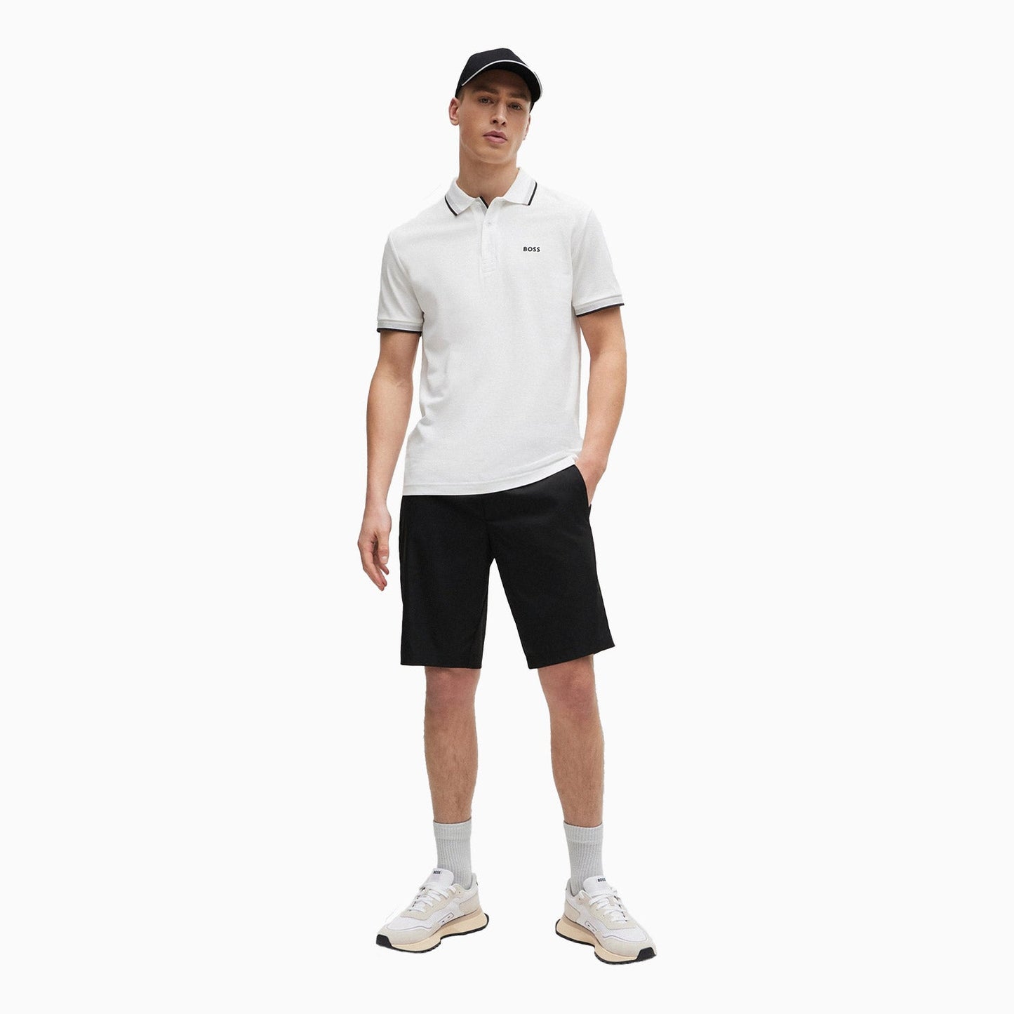 Men's Cotton-Pique Polo Shirt With Contrast Logo