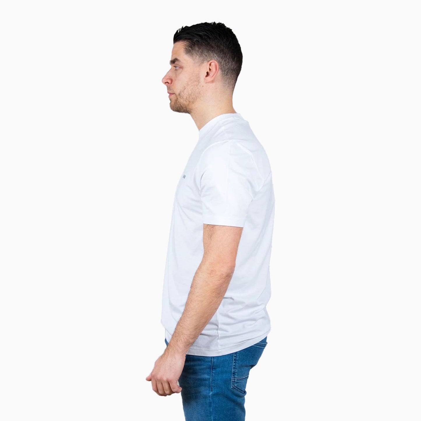 Men's Stretch Cotton Regular Fit T-Shirt With Contrast Logo