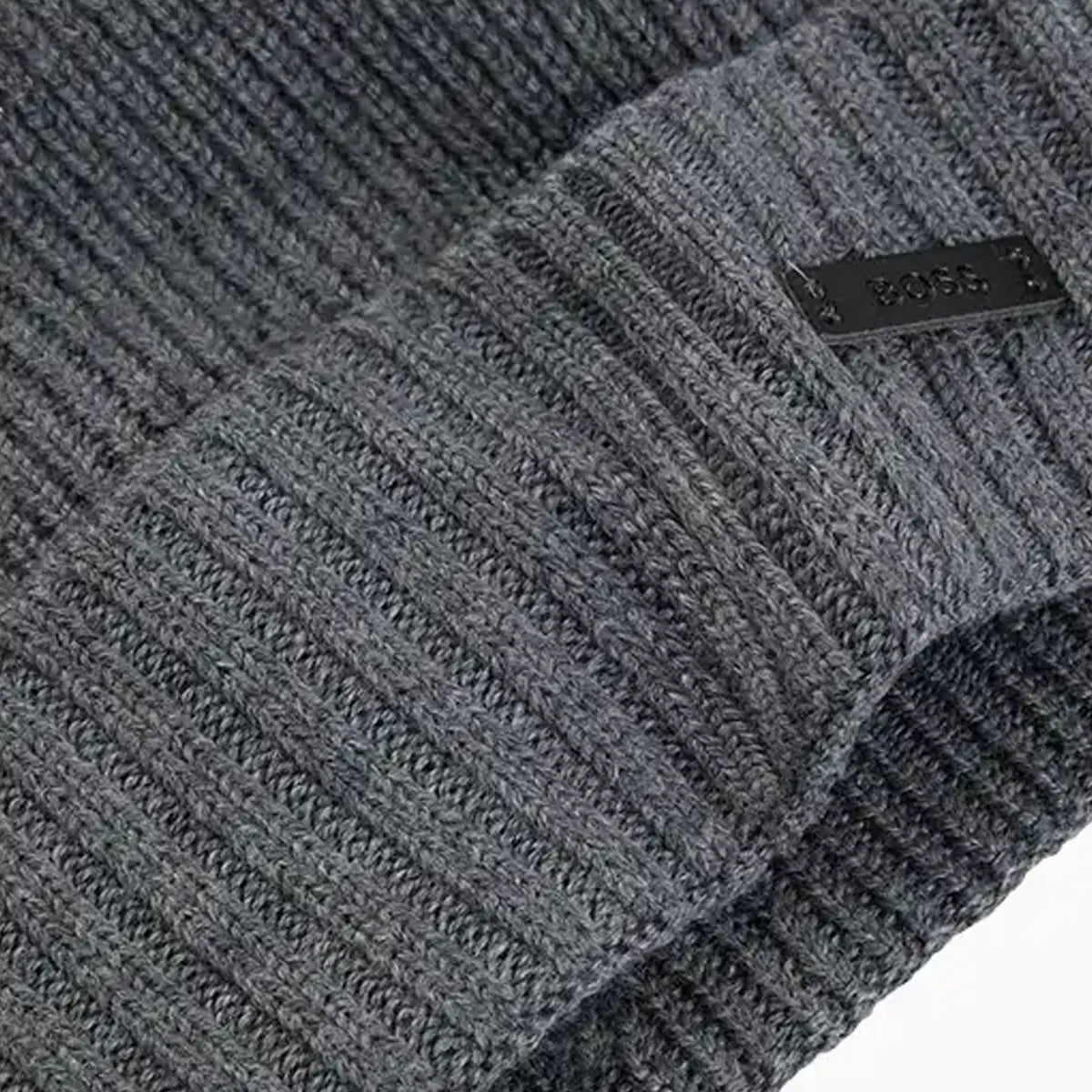 Ribbed Beanie Hat In Virgin Wool