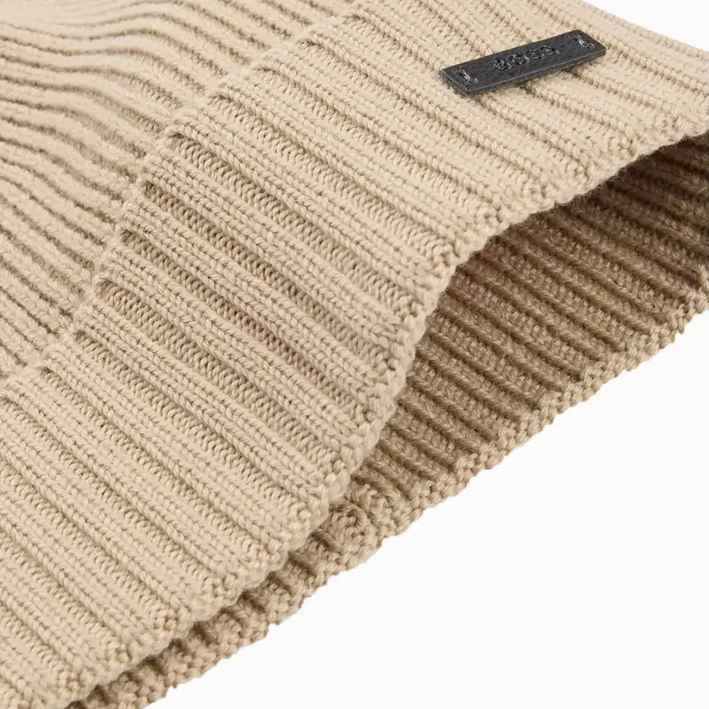 Ribbed Beanie Hat In Virgin Wool