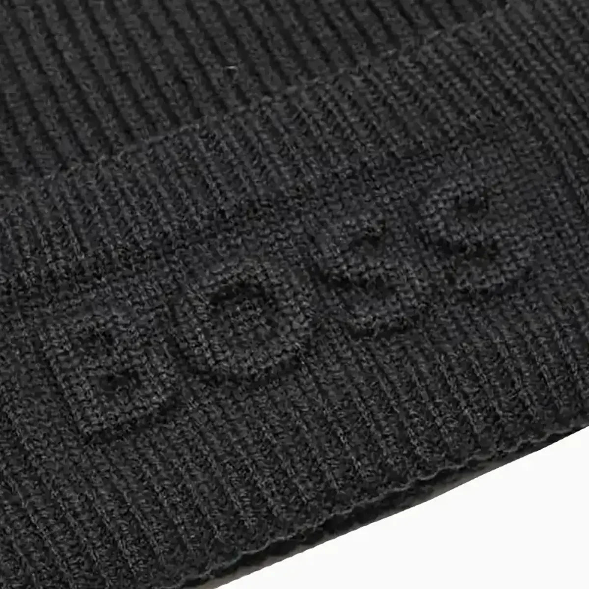 Wool Blend Beanie Hat With Puffy Logo