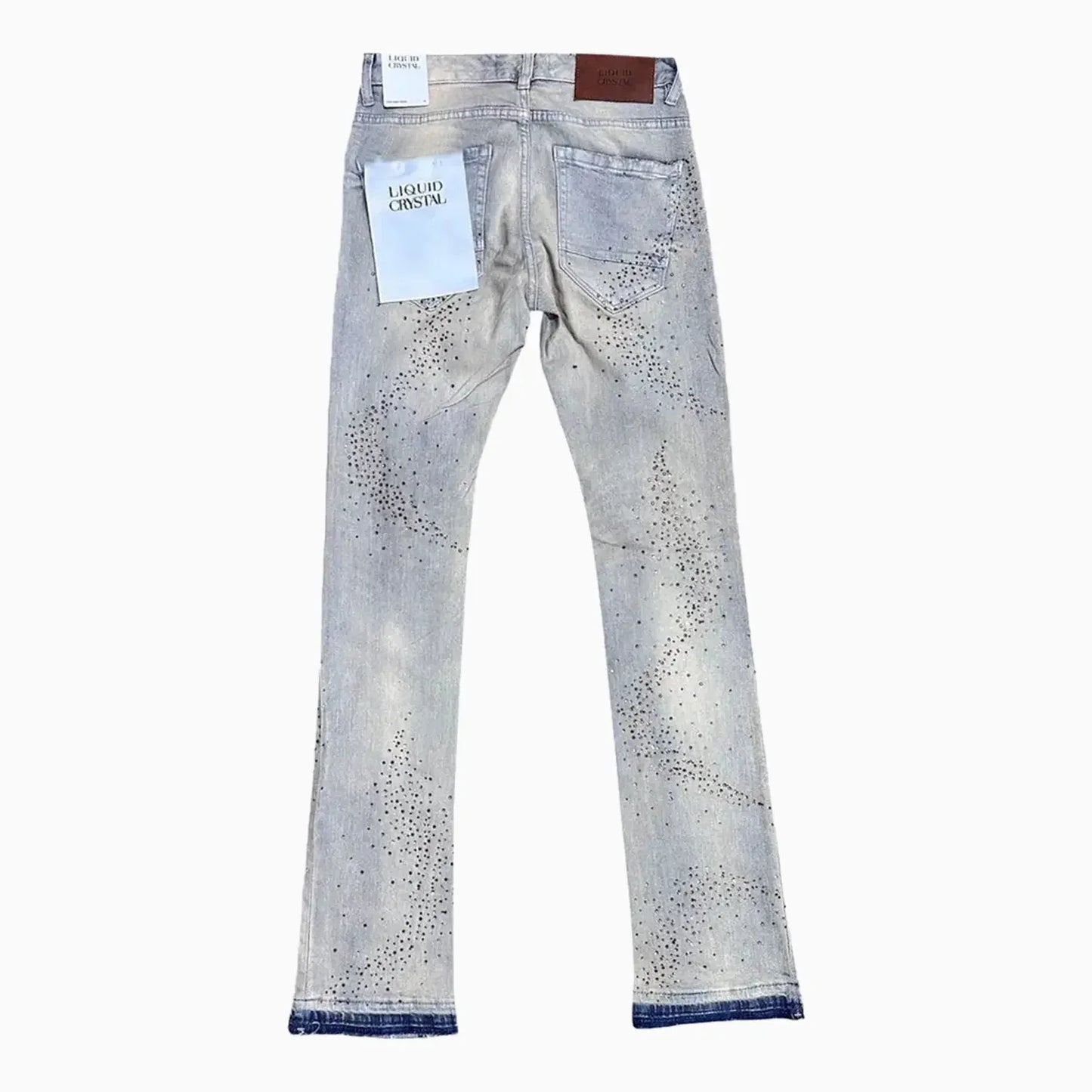 Men's Liquid Crystals Small & Big Crystals Stacked Denim Pant