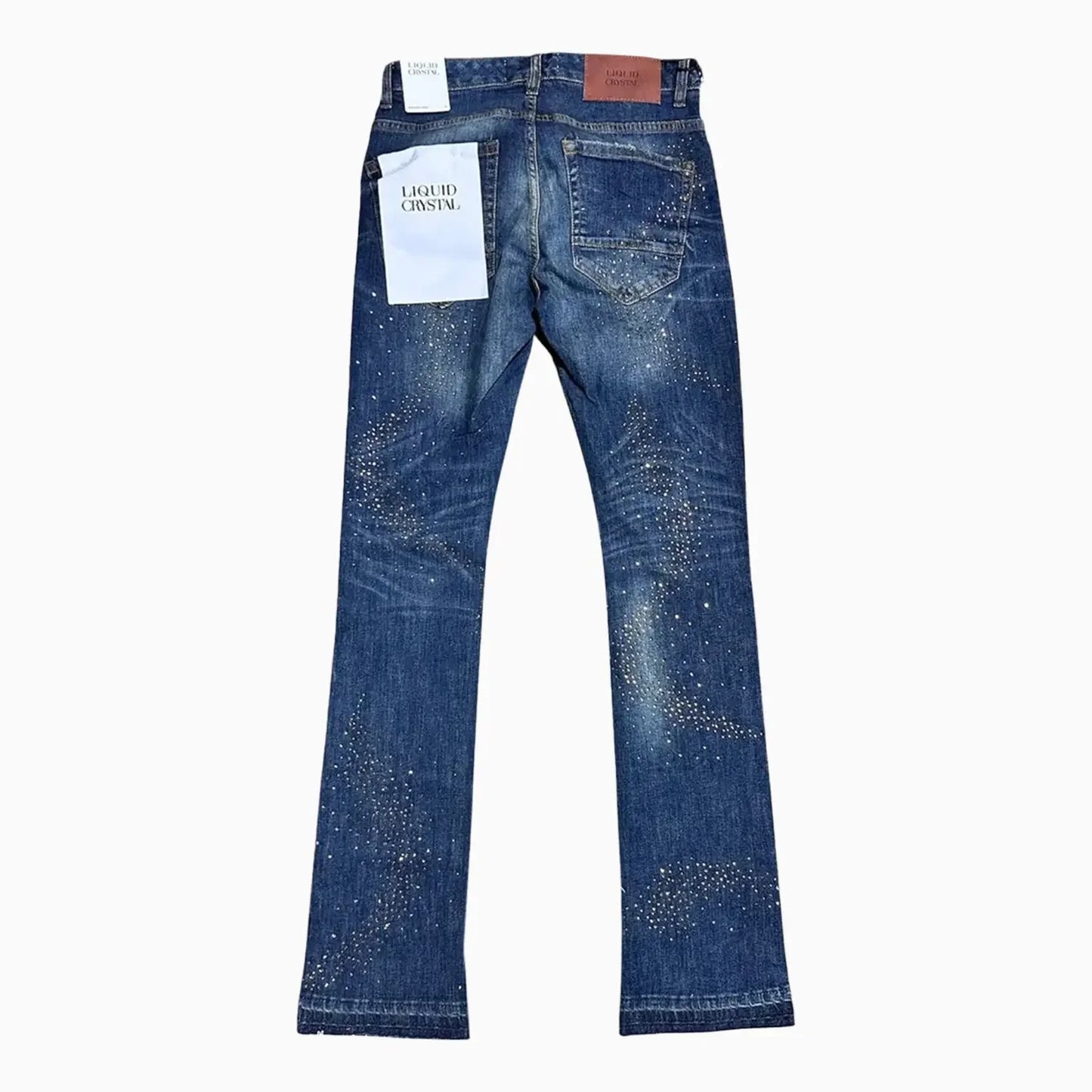 Men's Liquid Crystals Small & Big Crystals Stacked Denim Pant