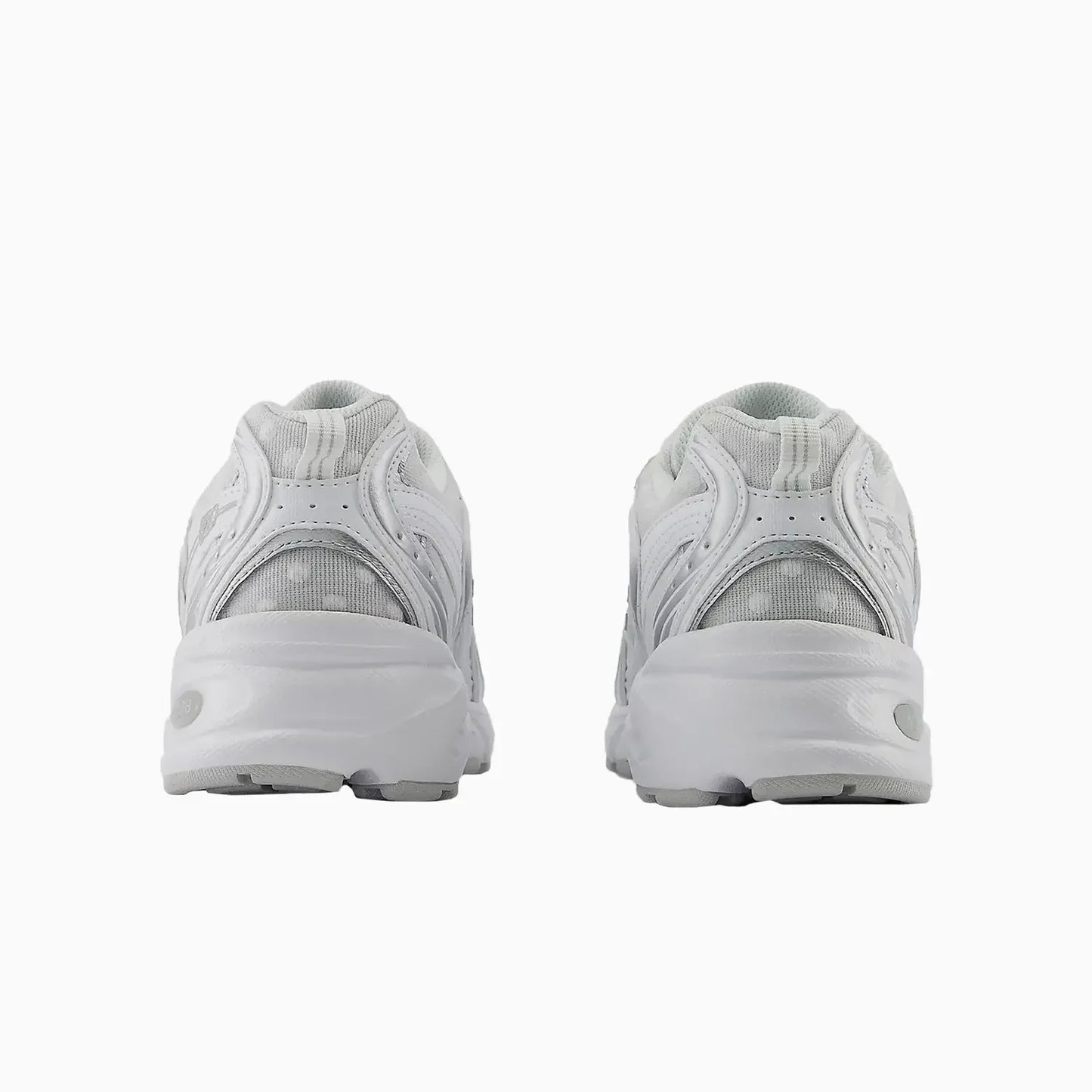 530 "White Silver Metallic Polka Dots"