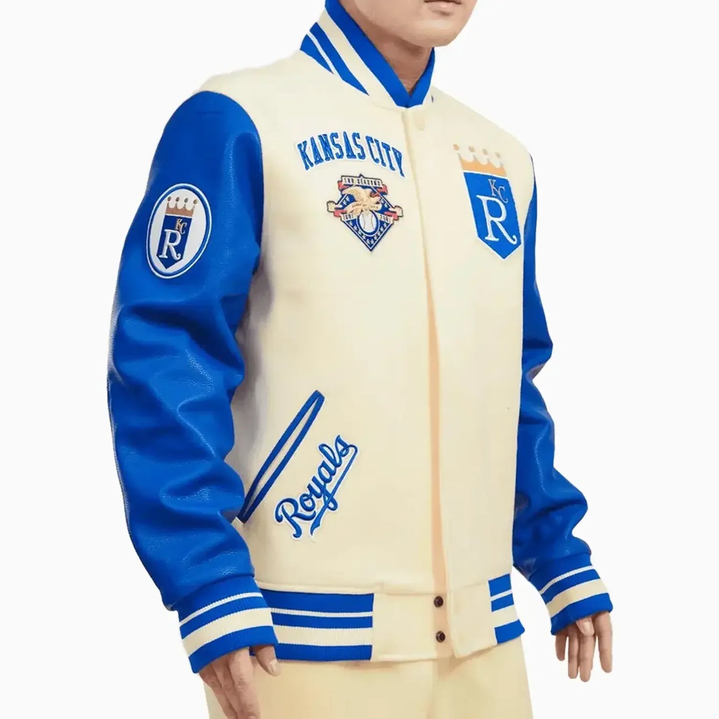 Men's Kansas City Royals MLB Retro Classic Rib Wool Varsity Jacket