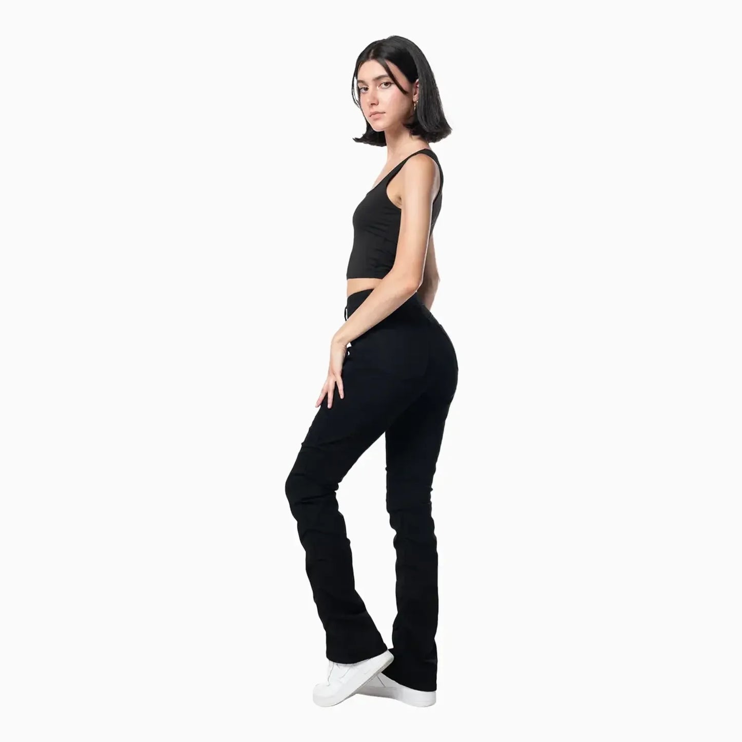 Women's High Rise Rip Off Stack Jeans