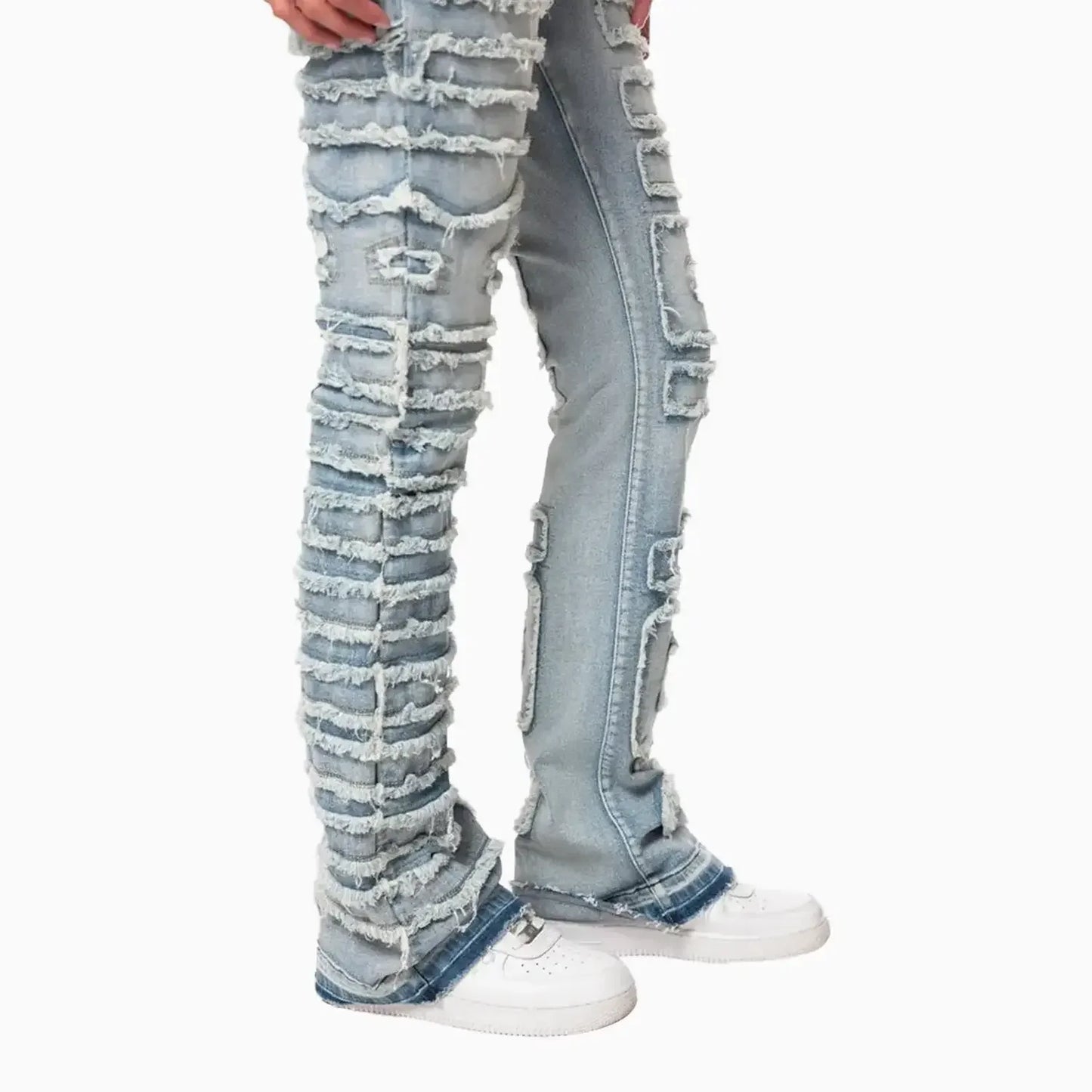 Women's High Rise Stacked Applique Jeans Pant