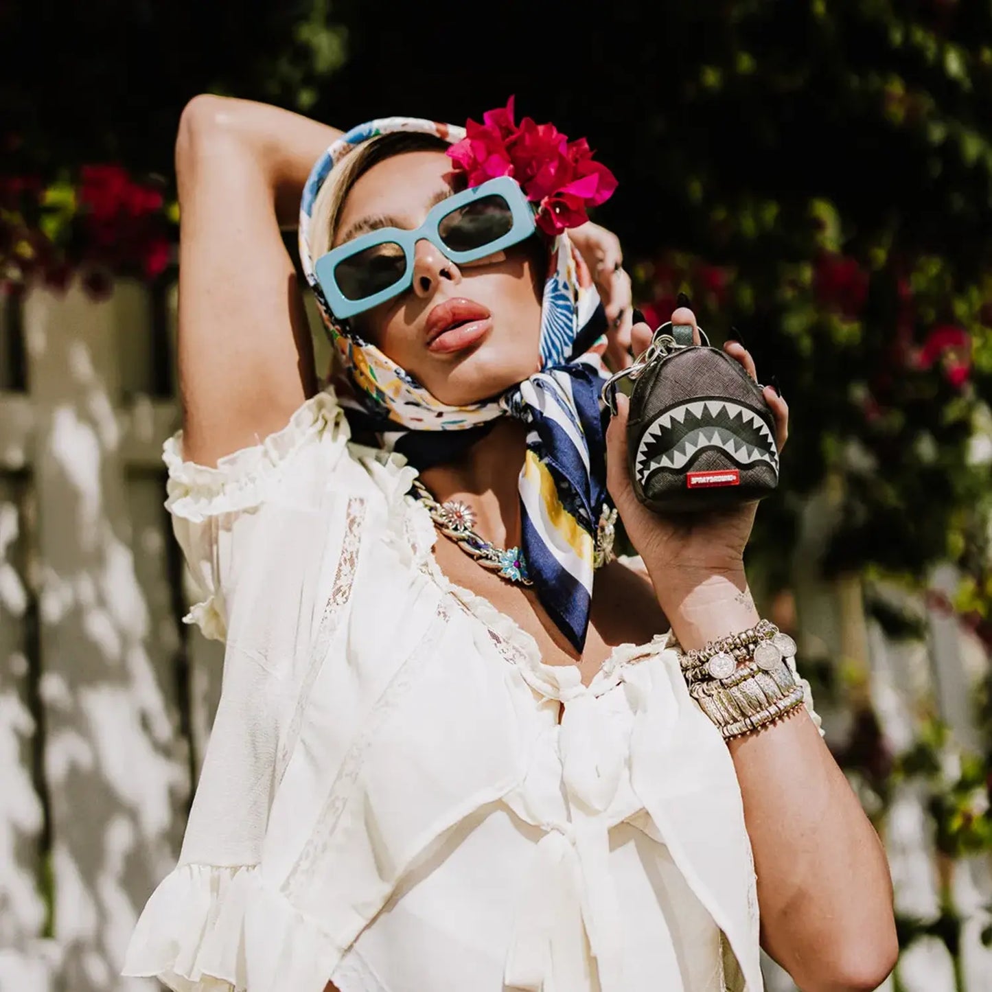 Lights Out Sharks In Paris Keychain