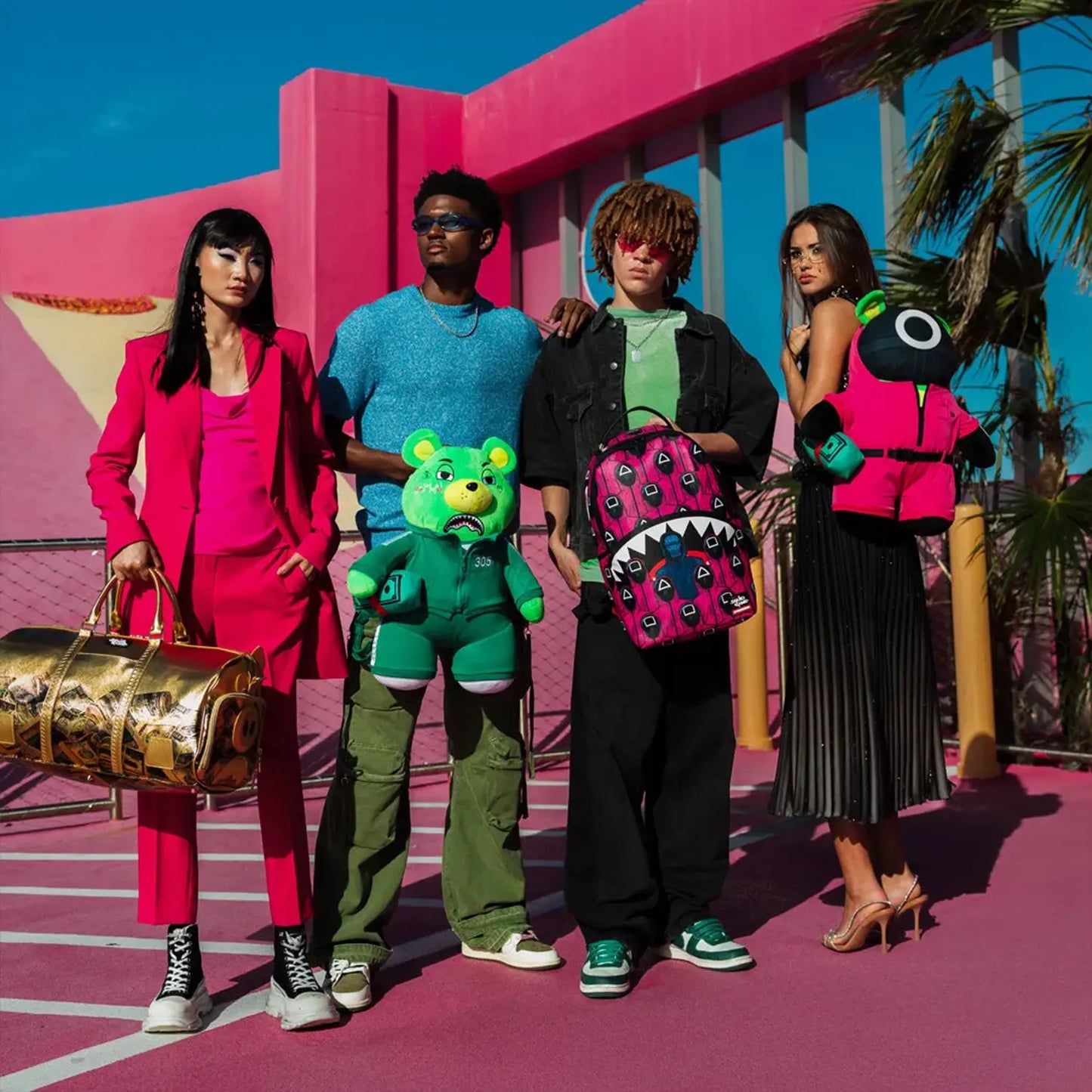 Squid Game Pink Soldier Bear Backpack