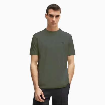 Men's Stretch Cotton Regular Fit T-Shirt With Contrast Logo