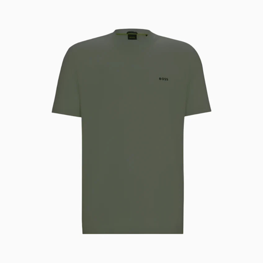Men's Stretch Cotton Regular Fit T-Shirt With Contrast Logo