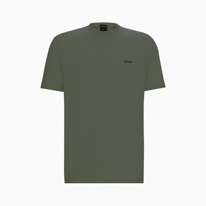 Men's Stretch Cotton Regular Fit T-Shirt With Contrast Logo