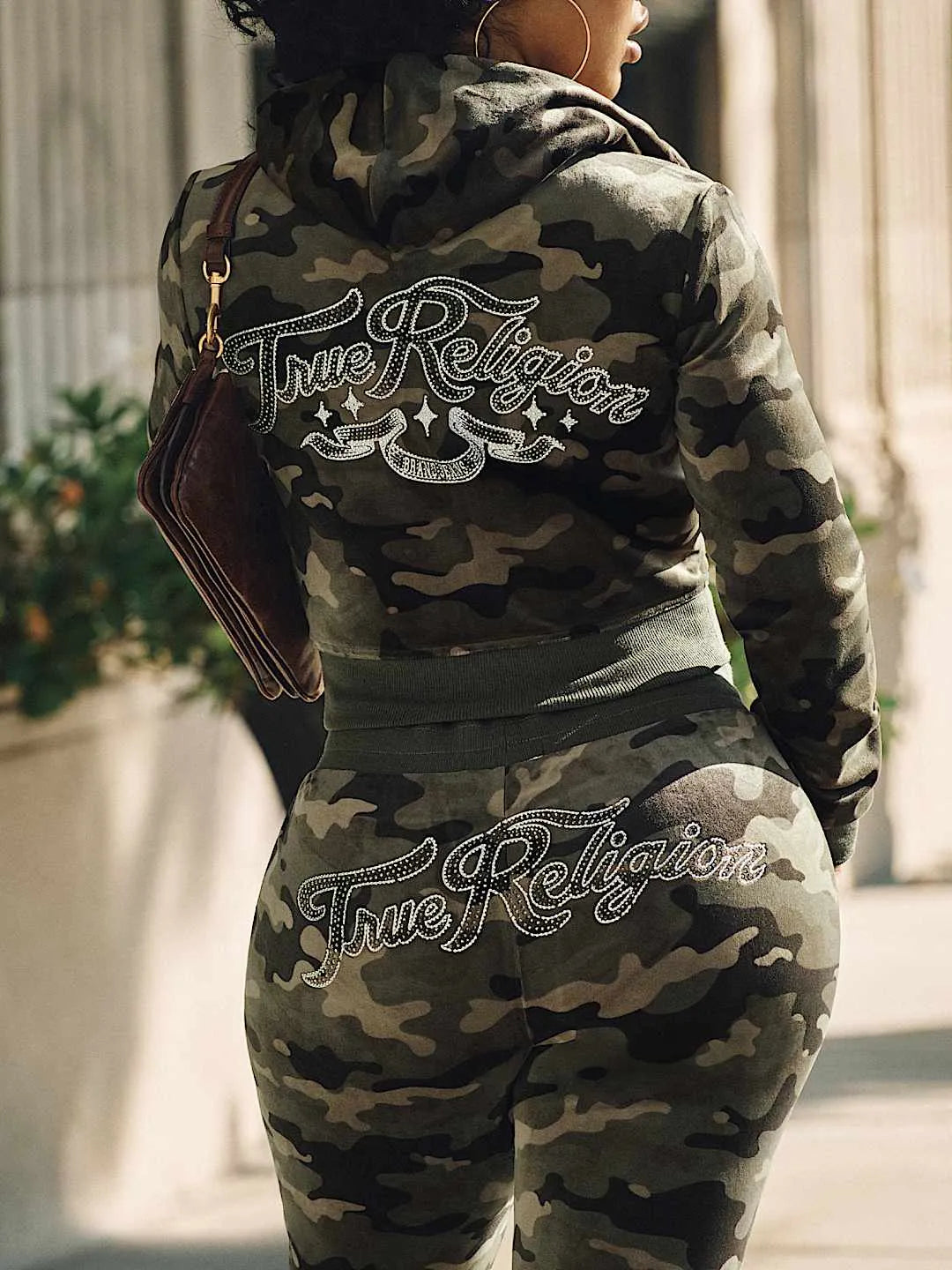 Women's Camo Velour Shrunken Outfit
