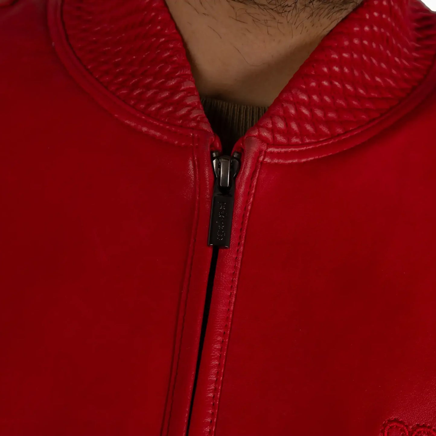 Men's Basic Blouson Leather Jacket