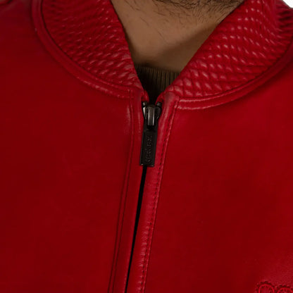 Men's Basic Blouson Leather Jacket