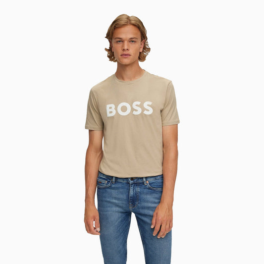 Men's Cotton Jersey T Shirt With Rubber Print Logo