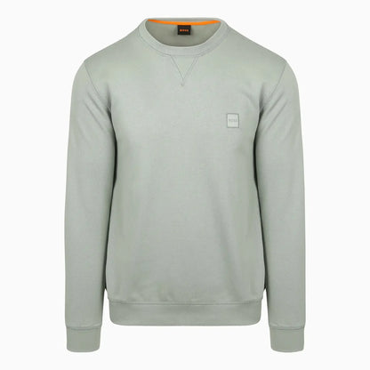Men's Cotton Terry Sweatshirt with Logo Patch