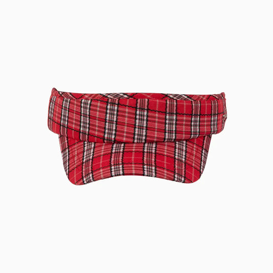 Classic Red Tartan Visor Cap