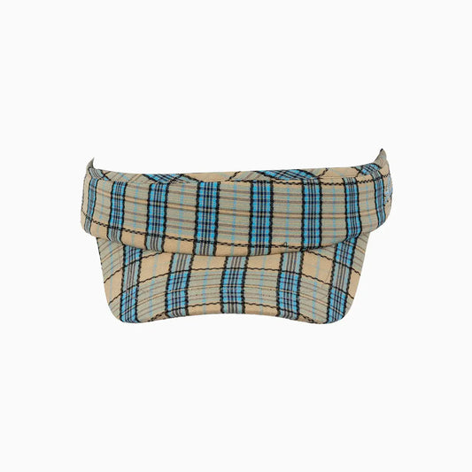 Classic Khaki Blue Tartan Adjustable Sports Visor