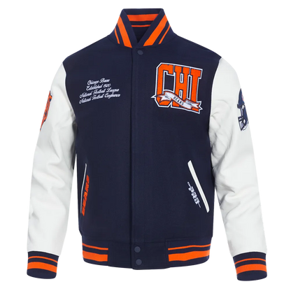 Men's Chicago Bears Team Pennants Wool Varsity Jacket
