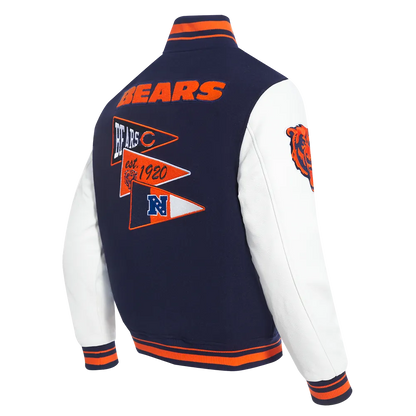 Men's Chicago Bears Team Pennants Wool Varsity Jacket