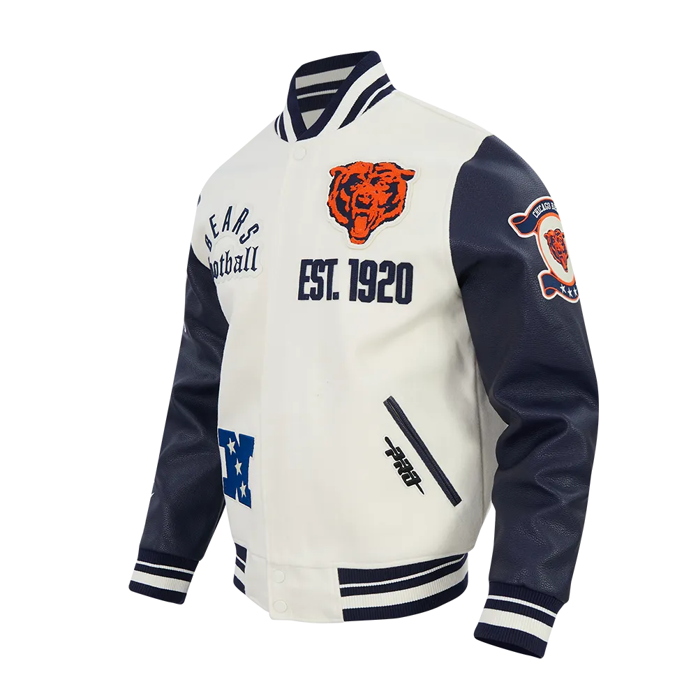 Men's Chicago Bears Original Rib Wool Varsity Jacket