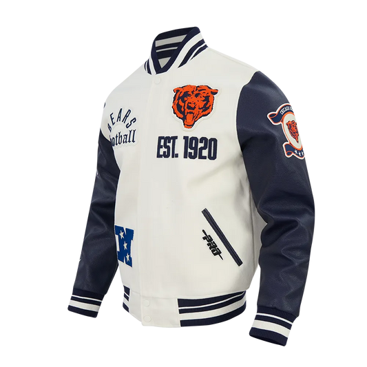 Men's Chicago Bears Original Rib Wool Varsity Jacket