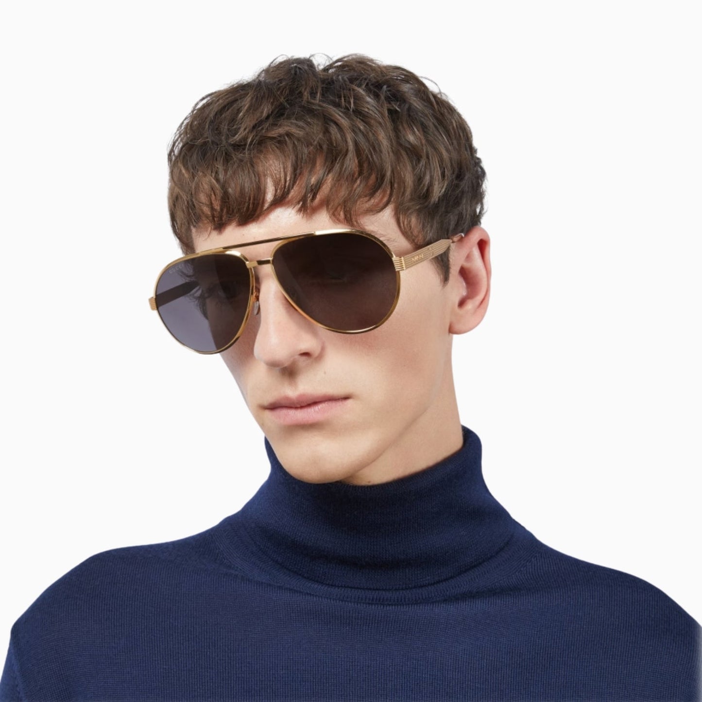 Men's Gucci Gold Grey Sunglasses