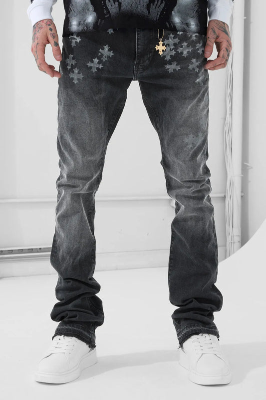 Men's Super Skinny Stacked Forbidden Fruit Denim Pant