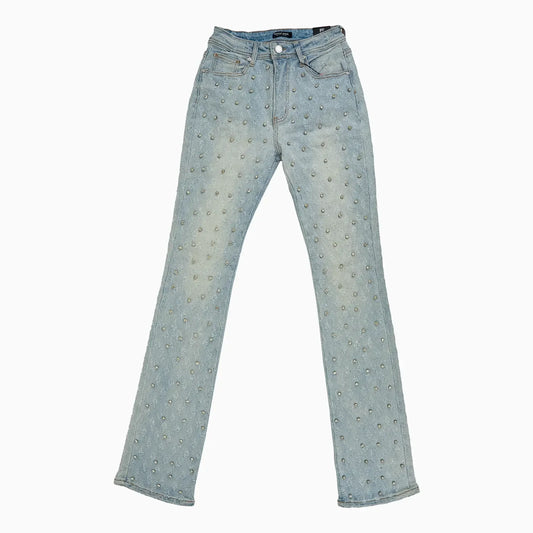 Women's Stacked King Rhinestone Denim Pant