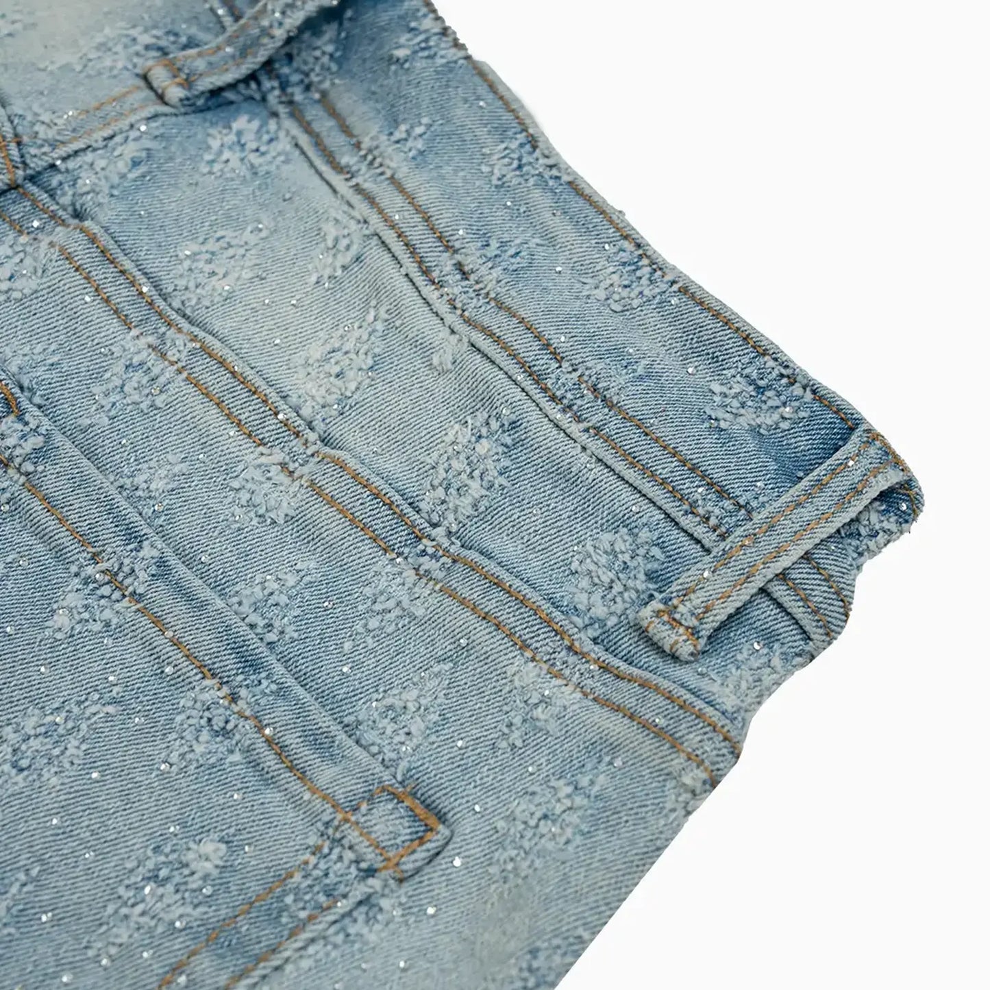 Women's Stacked King Rhinestone Denim Pant