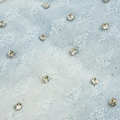 Women's Stacked King Rhinestone Denim Pant