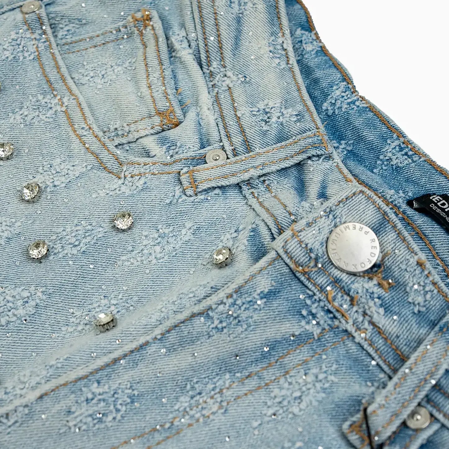 Women's Stacked King Rhinestone Denim Pant