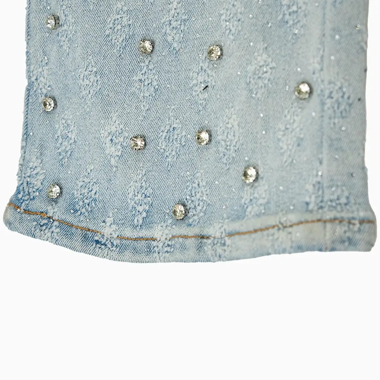 Women's Stacked King Rhinestone Denim Pant