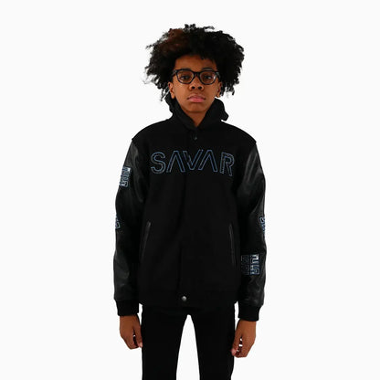 Kid's Reflective Wool Varsity Jacket