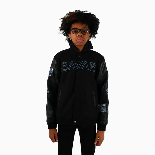 Kid's Reflective Wool Varsity Jacket