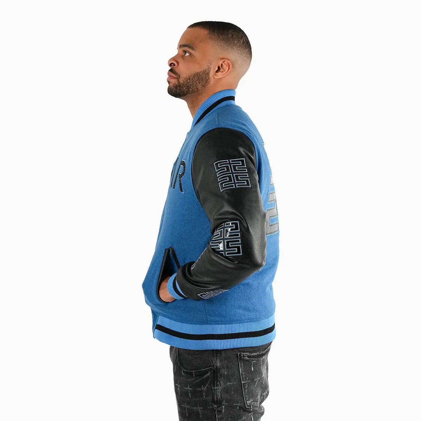 Men's Reflective Wool Varsity Jacket