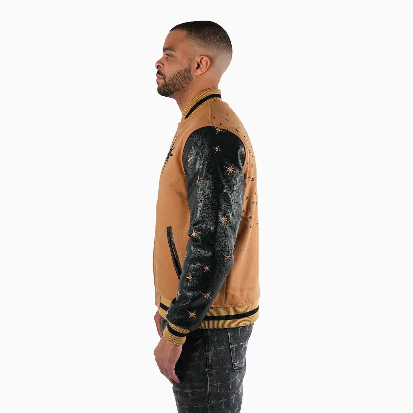 Men's Faded Wool Varsity Jacket