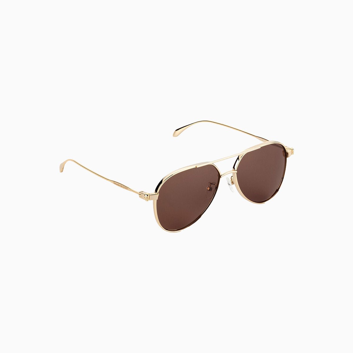 Alexander McQueen Gold Brown Sunglasses