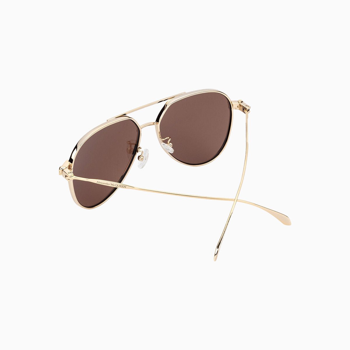 Alexander McQueen Gold Brown Sunglasses