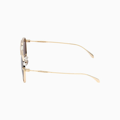 Alexander McQueen Gold Brown Sunglasses