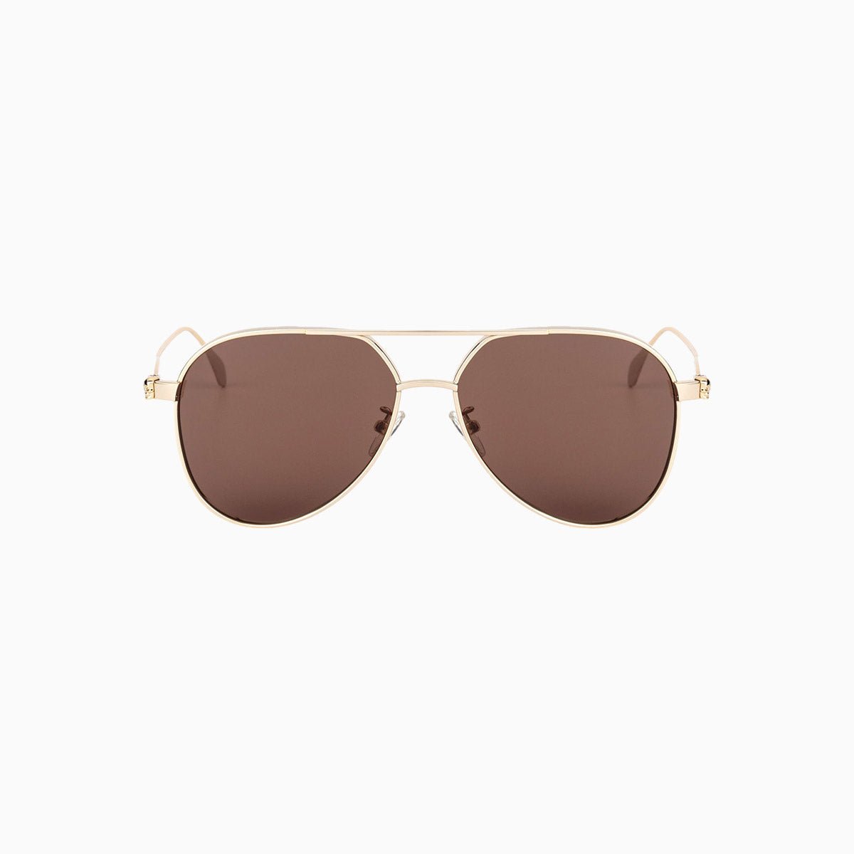 Alexander McQueen Gold Brown Sunglasses