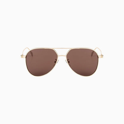 Alexander McQueen Gold Brown Sunglasses