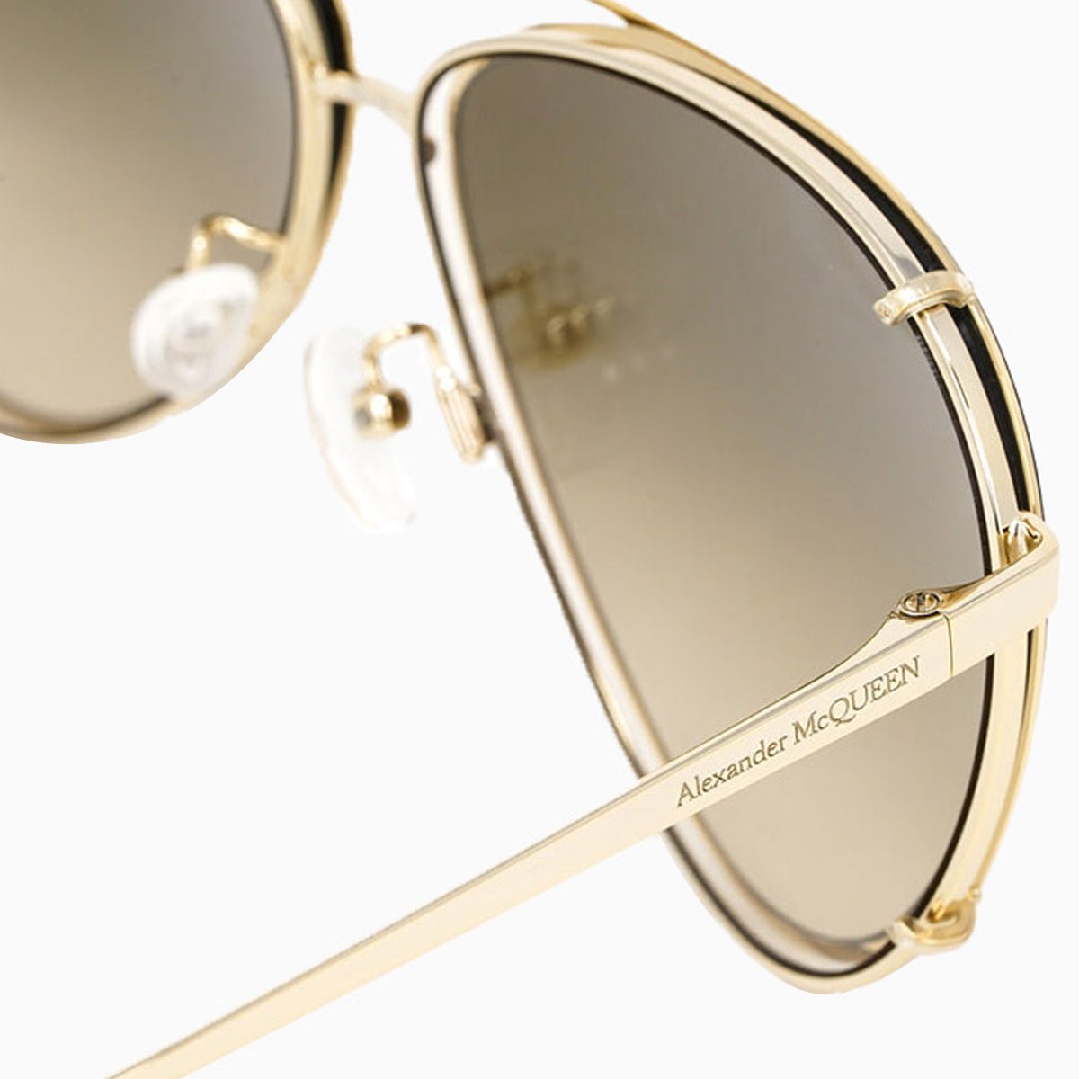 Alexander Mcqueen Pilot Gold Metal Sunglasses