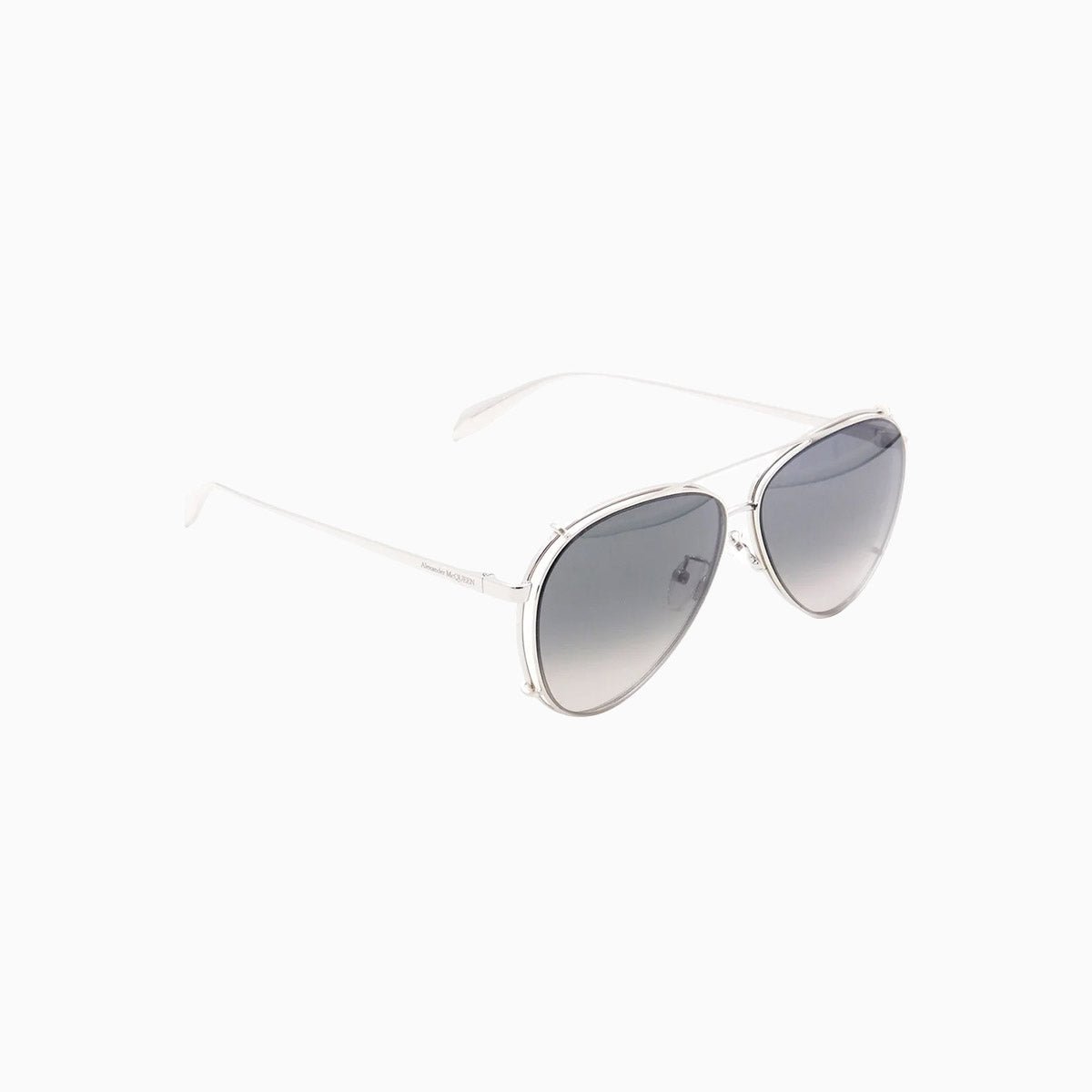 Alexander Mcqueen Grey Silver Metal Sunglasses