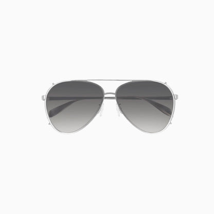Alexander Mcqueen Grey Silver Metal Sunglasses