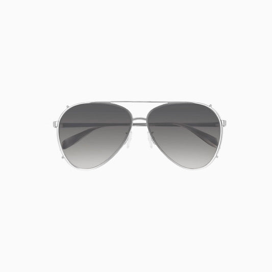 Alexander Mcqueen Grey Silver Metal Sunglasses